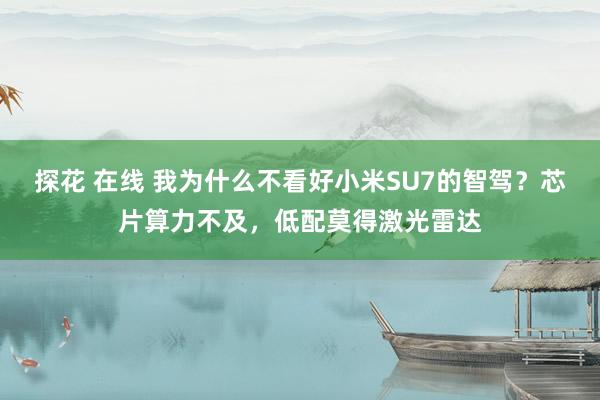 探花 在线 我为什么不看好小米SU7的智驾？芯片算力不及，低配莫得激光雷达