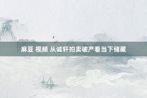 麻豆 视频 从诚轩拍卖破产看当下储藏