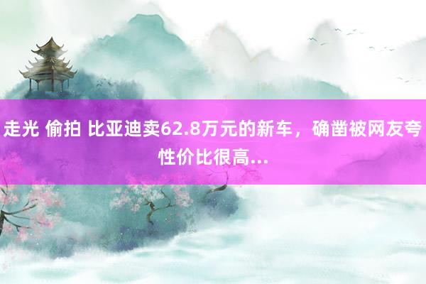 走光 偷拍 比亚迪卖62.8万元的新车，确凿被网友夸性价比很高...